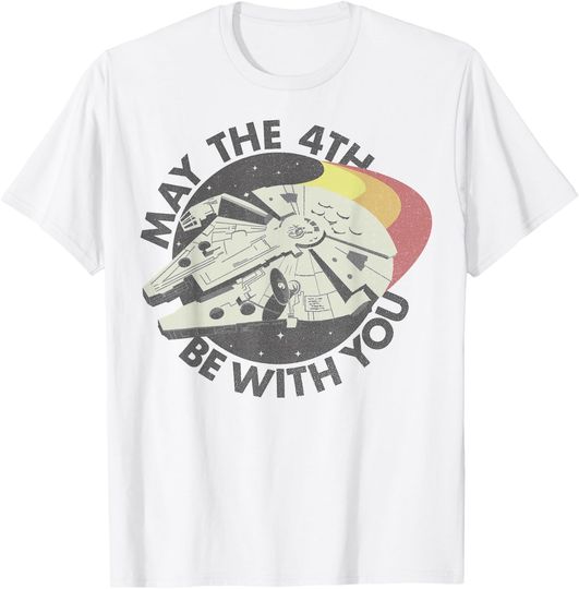 Discover Star Wars Millennium Falcon Retro May The 4th Be With You T-Shirt