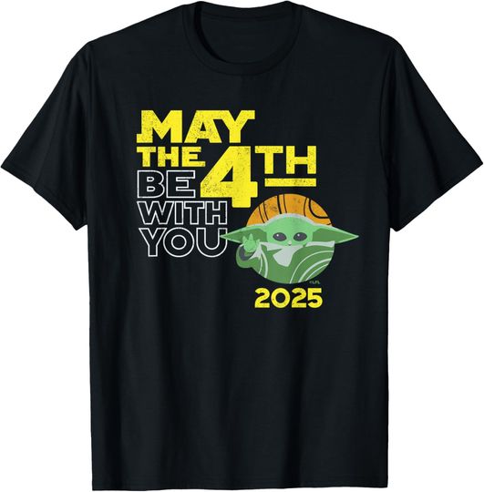 Star Wars Day: May the 4th Be With You 2025 Grogu Distressed T-Shirt