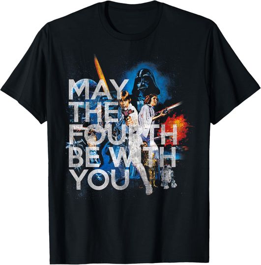Discover Star Wars May The Fourth Be With You Vintage Disney+ T-Shirt