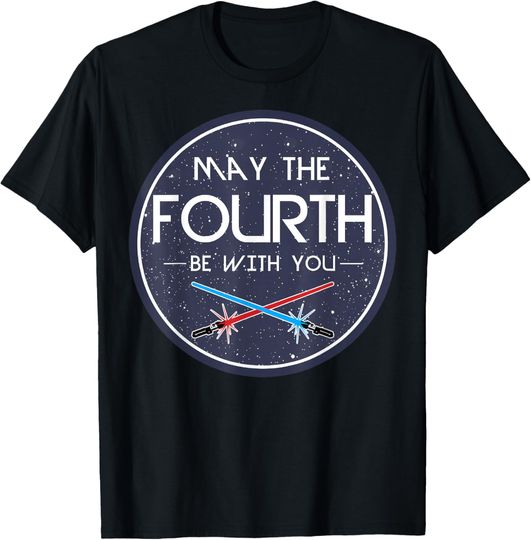 Discover Star Wars May The Fourth Be With You Lightsaber Clash Poster T-Shirt