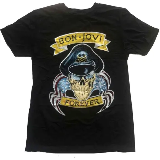 Discover Bon Jovi T-Shirt Forever Band Logo Unisex Black