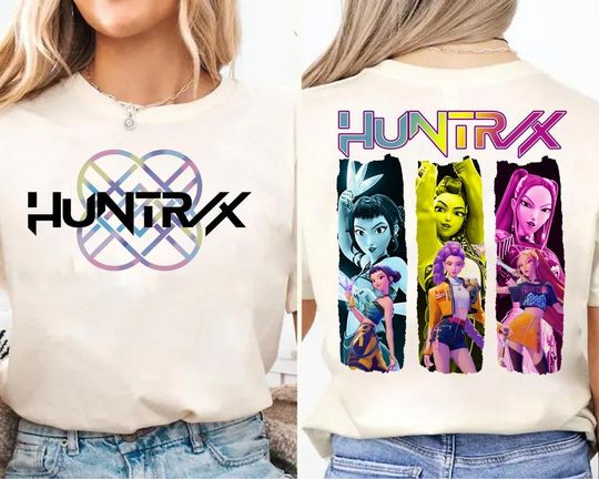 Kpop Huntrix Demon Hunters Girl Group Member Double 2 Sides T-shirt, Rumi Mira Zoey Shirt 311025DN56
