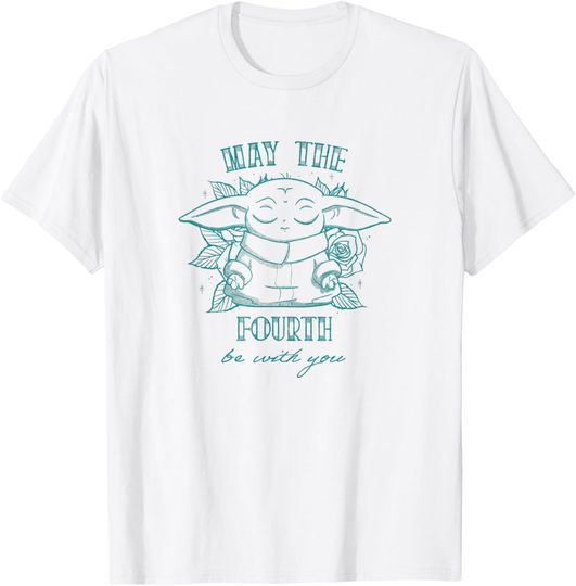 Star Wars May The Fourth Be With You Grogu Line Art T-Shirt