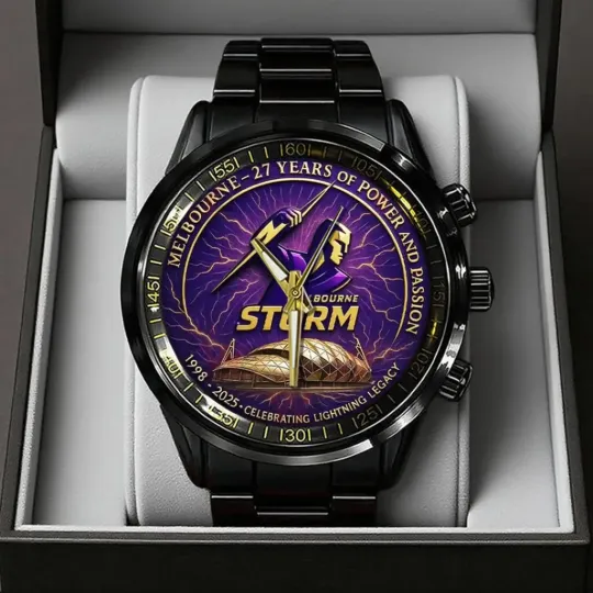 Melbourne Storm 27th Anniversary 2025 Black Stainless Steel Watch