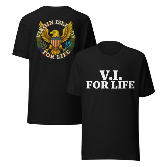 Discover V.I. For Life Double-Sided T-Shirt  Bold Front & Eagle Back Design