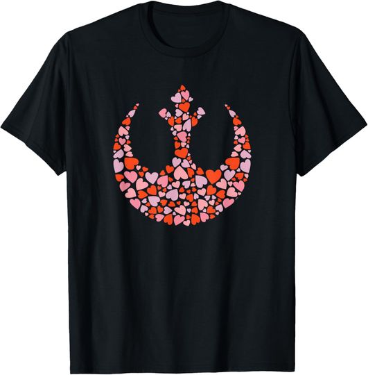 Star Wars Valentine's Day Rebel Alliance Symbol Logo Hearts T-Shirt