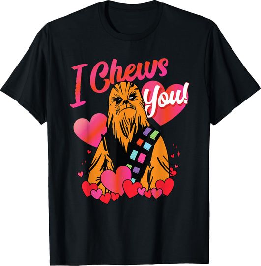 Star Wars Valentine’s Day Chewbacca Hearts I Chews You T-Shirt