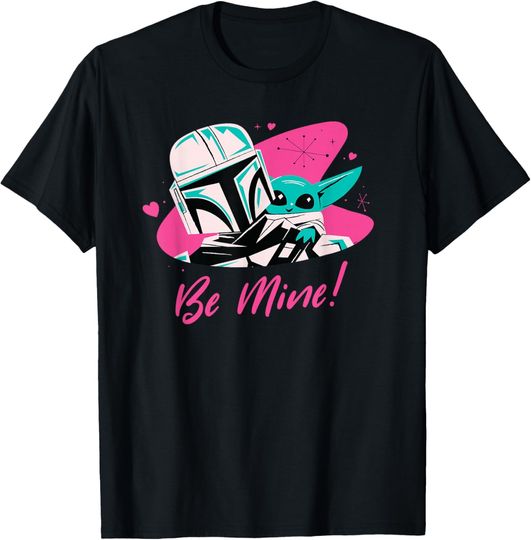 Star Wars Valentine's Day The Mandalorian and Grogu Be Mine T-Shirt