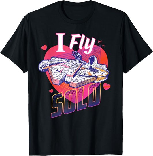 Star Wars Anti Valentine’s Day Millennium Falcon I Fly Solo T-Shirt