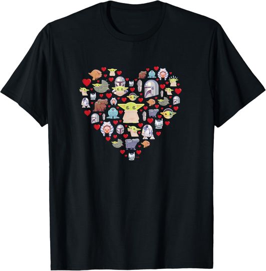 Star Wars The Mandalorian Grogu Heart Valentine's Day T-Shirt