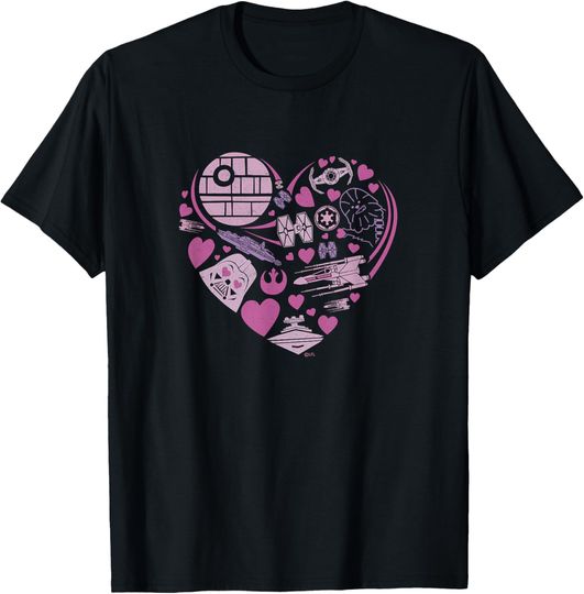 Discover Star Wars Galaxy of Love Pink Heart Valentine’s Day T-Shirt