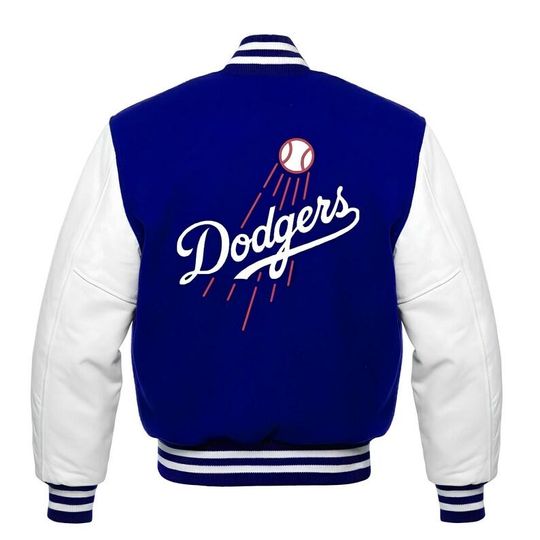 Los Angeles Dodgers Varsity Jacket | Royal Blue Wool & White Leather Sleeves