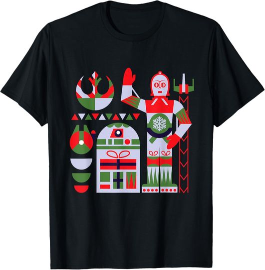 Discover Star Wars R2-D2 and C-3PO Holiday Droids Rebel Christmas T-Shirt