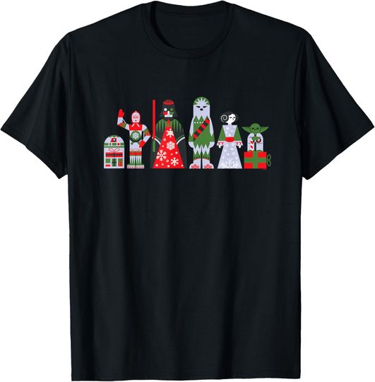 Discover Star Wars Holiday Galactically Festive Christmas Pattern T-Shirt