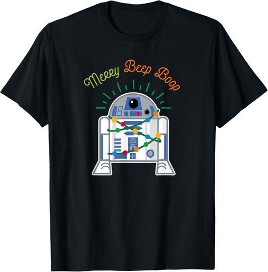 Discover Star Wars R2-D2 Droid Cute Christmas Holiday Merry Beep Boop T-Shirt