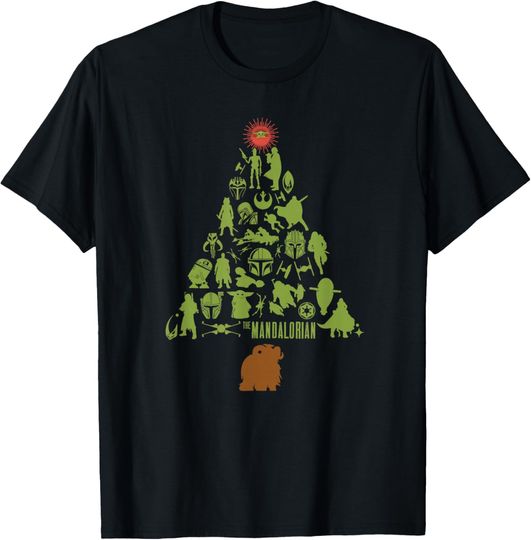 Discover Star Wars The Mandalorian Holiday Christmas Tree T-Shirt