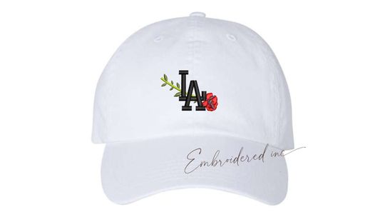 Discover Embroidered LA Poppy Original Design Dad Hat