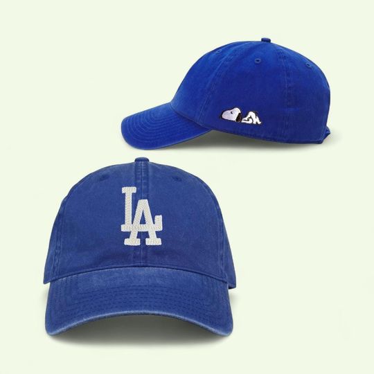 Discover Royal Blue LA Dodgers Snoopy Baseball Cap, Textured Embroidery
