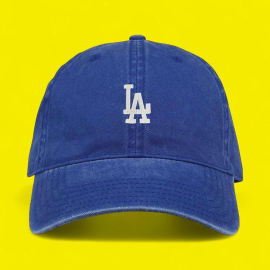 Royal Blue Pigment Washed Los Angeles Dodgers Small Logo Baseball Cap