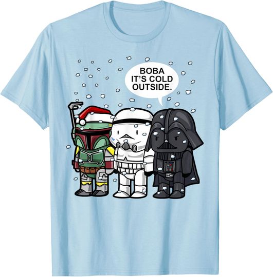 Discover Star Wars Christmas Boba It's Cold Outside Graphic T-Shirt T-Shirt