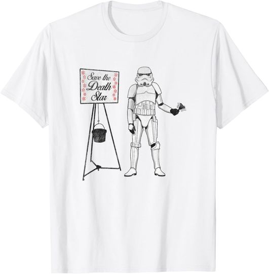 Star Wars Classic Christmas Save The Death Star Fund Raising T-Shirt