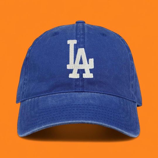 Royal Blue Pigment Washed LA Los Angeles Dodgers Baseball Cap