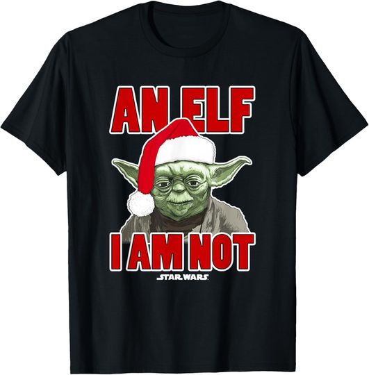 Discover Star Wars Classic Christmas An Elf I Am Not Yoda Portrait T-Shirt