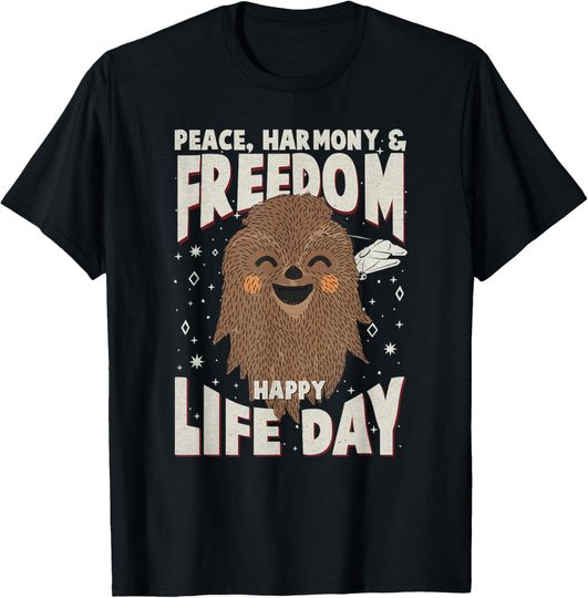 Discover Star Wars Christmas Chewbacca Peace Harmony Happy Life Day T-Shirt