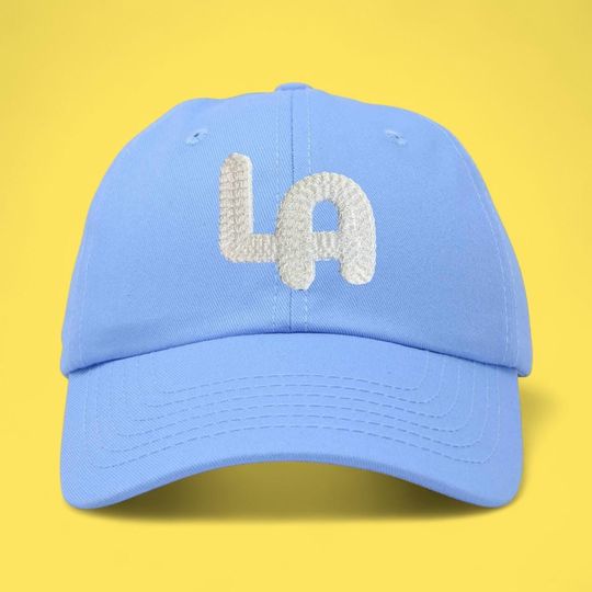 Discover Baby Blue LA Los Angeles Dodgers Inspired Baseball Cap Dad Hat w/ Textured Embroidery