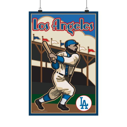 Discover Los Angeles Dodgers Baseball Matte Vertical Poster, Sports Wall Art, Los Angeles Dodgers Decor, Sports Fans, Home Office Decoration