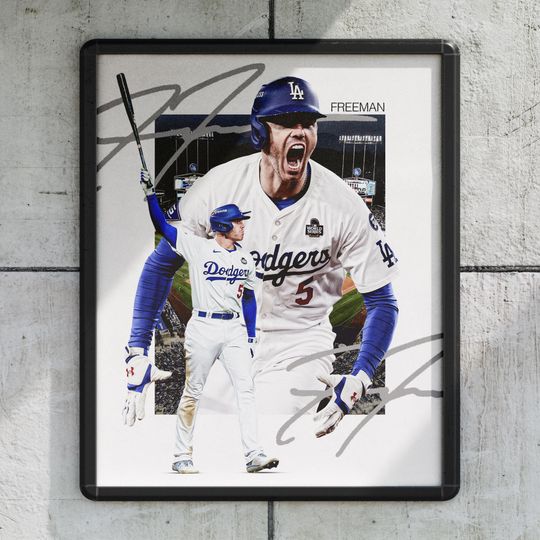 Discover Freddie Freeman Los Angeles Dodgers Baseball Poster, Sports Wall Decor Print, 8x10/16x20, Rolled Posters