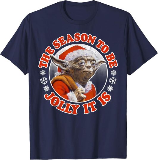 Discover Star Wars Jolly Yoda Tis The Season Christmas T-Shirt T-Shirt