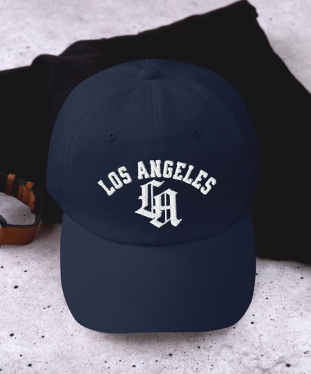 Discover Embroidered LA Dad Hat: Los Angeles Baseball Cap