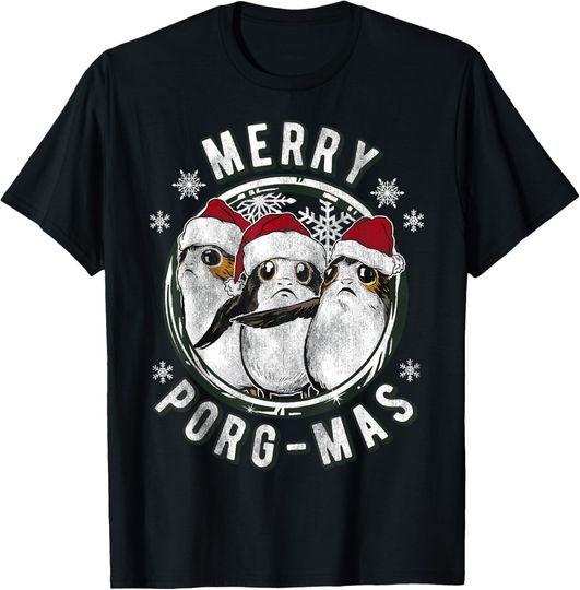 Discover Star Wars Merry Porg-Mas Christmas Holiday T-Shirt T-Shirt