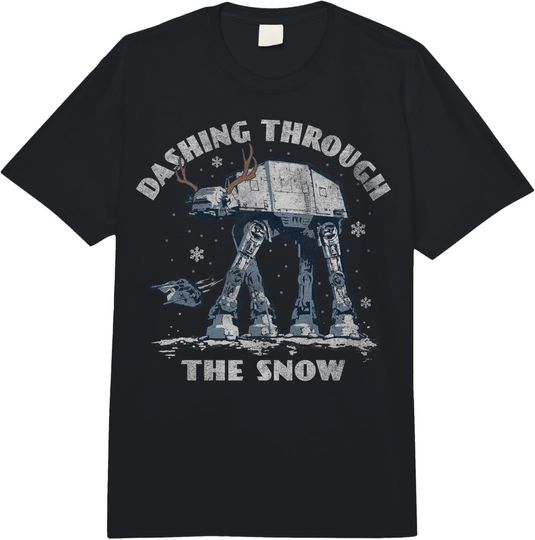 Star Wars Christmas AT-AT Walker Dashing Through The Snow Comfort Colors Adult Heavyweight T-shirt