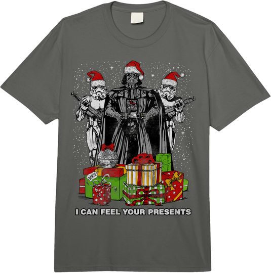 Star Wars Christmas Darth Vader Stormtroopers Feel Presents Comfort Colors Adult Heavyweight T-shirt