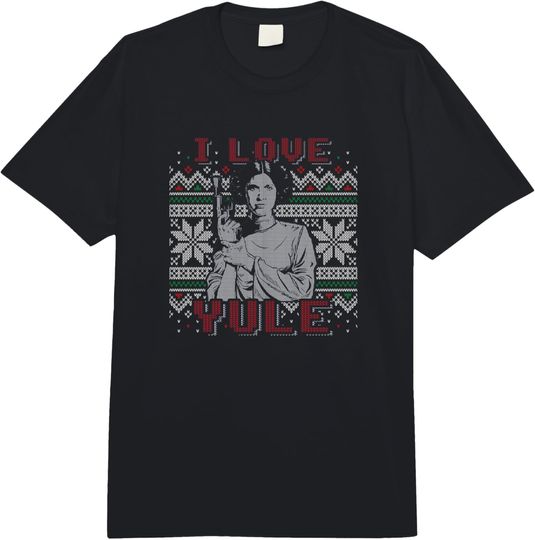 Star Wars Christmas I Love Yule Princess Leia Ugly Sweater Comfort Colors Adult Heavyweight T-shirt