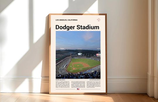 Discover Dodger Stadium Poster, Los Angeles Dodgers Poster Print, Sports Poster, Mid Century Modern