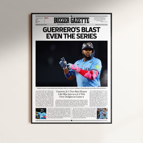 Discover 2025 Vladimir Guerrero Jr. World Series Blue Jays vs Dodgers Poster