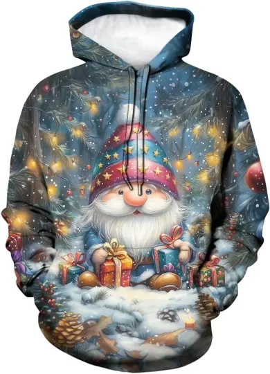Discover 3D Christmas Hoodie Santa Claus Merry Christmas Print Holiday Pullover Winter