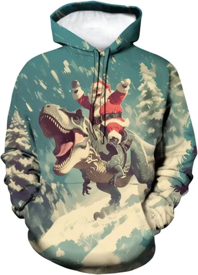 Discover Christmas Hoodie Merry Santa Claus Smiling Face 3D Printed Holiday Pullover Swea