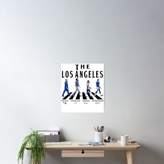 Discover Los Angeles Baseball Skull Win Poster