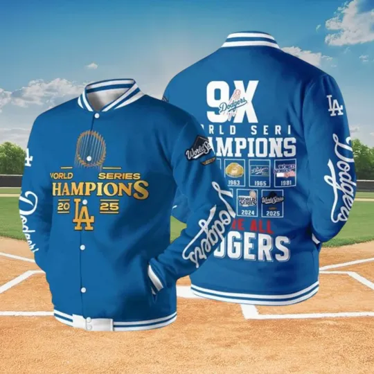 Discover Dodger city 9X World Series Champions 2025 Baseball Jacket