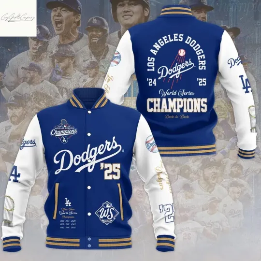 LA Dodger Back 2 Back World Series Champions Baseball Jacket