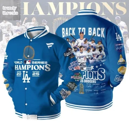 LA Dodgers Back To Back World Series Champions Baseball Jacket