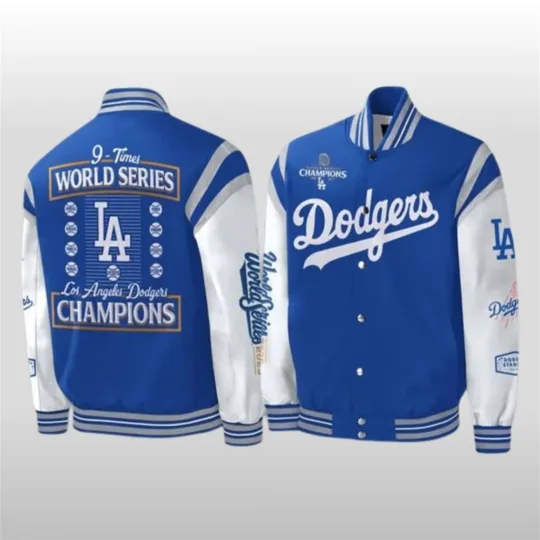 Discover Dodger 9 Times World Series Champions Baseball Jacket