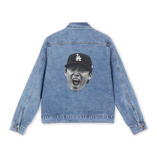 Discover Fan Inspired Yoshinobu Yamamoto LA Dodgers Denim Jacket | Dodgers Fan Gift | Baseball Streetwear | Unisex Vintage
