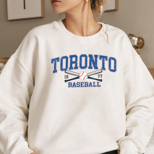 Discover Toronto Baseball Sweatshirt, Vintage Blue Jays Crewneck, Retro MLB Pullover, Unisex Game Day Sweater, Classic Team Top, Baseball Fan Gift