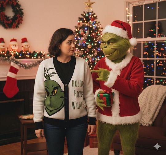 Discover The funny character Ugly Knitted cardigan