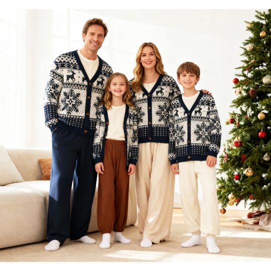 Discover Fair Isle Family Christmas Cardigan: Matching Xmas Sweater Set